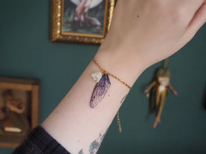 Bracelet - purple, flower