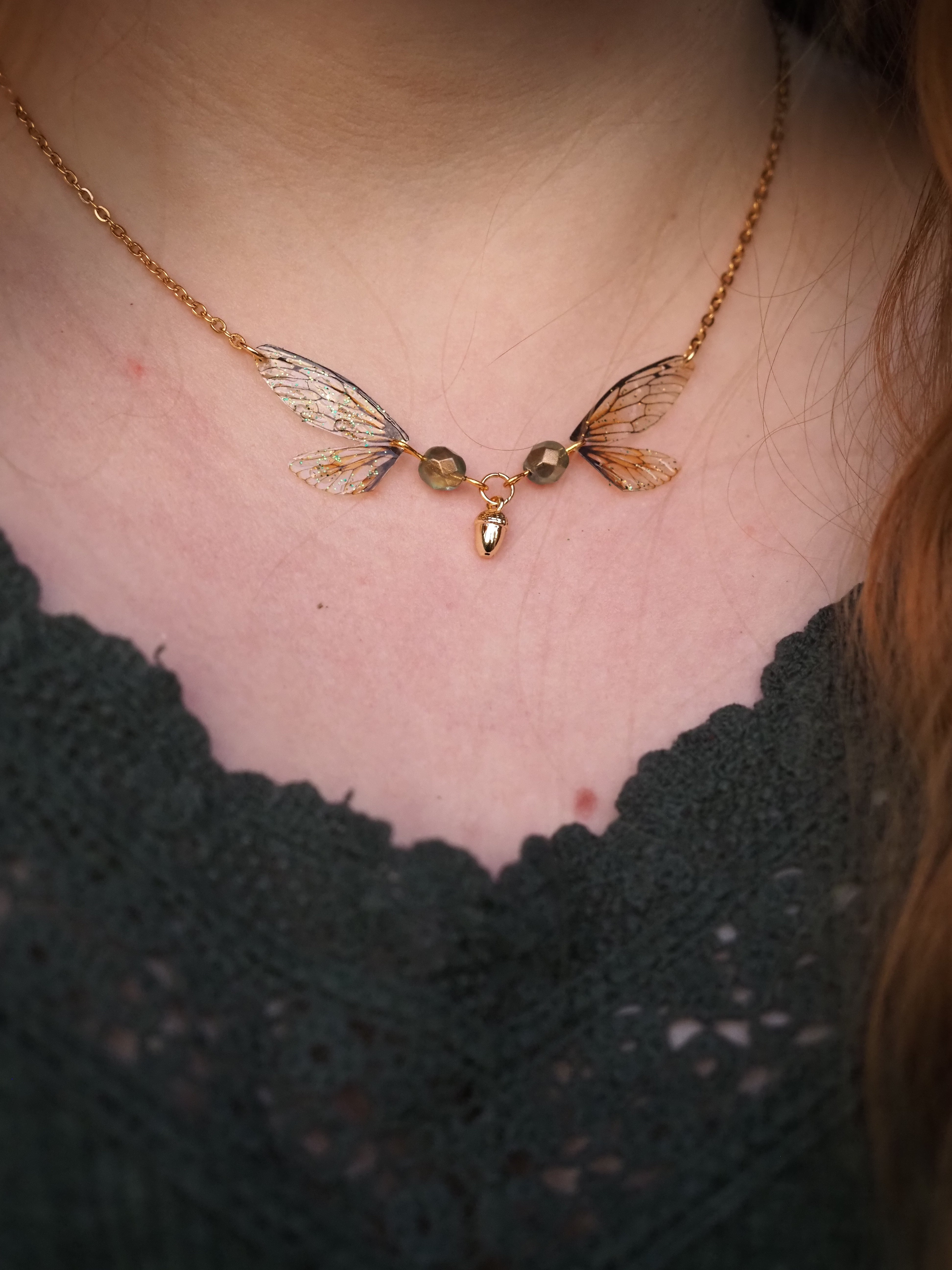 Enchanting necklace - nature, acorn - mini