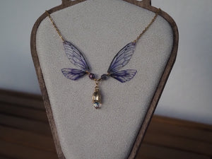Enchanting necklace - purple flower