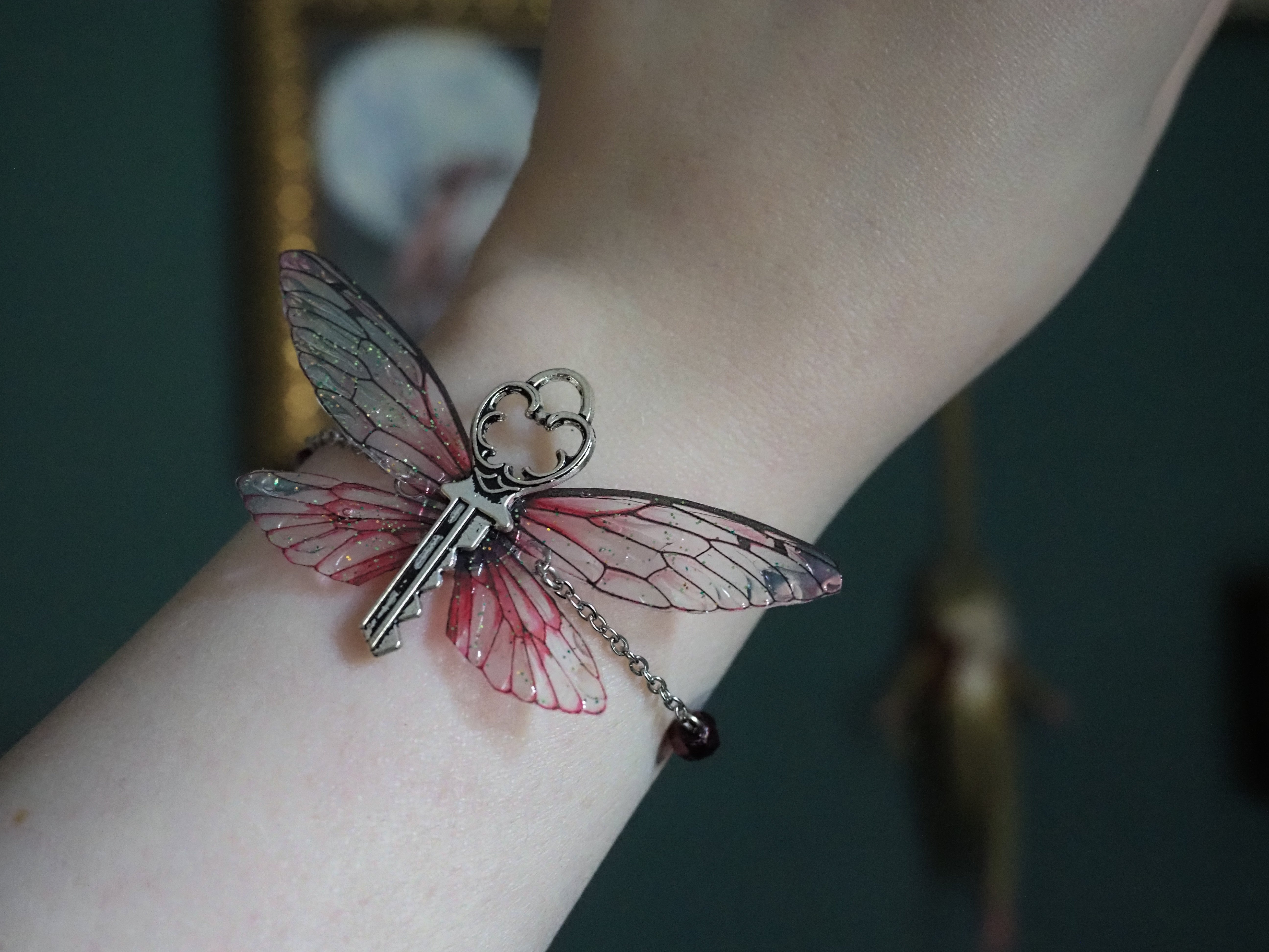 Flying Key Bracelet - red, silver