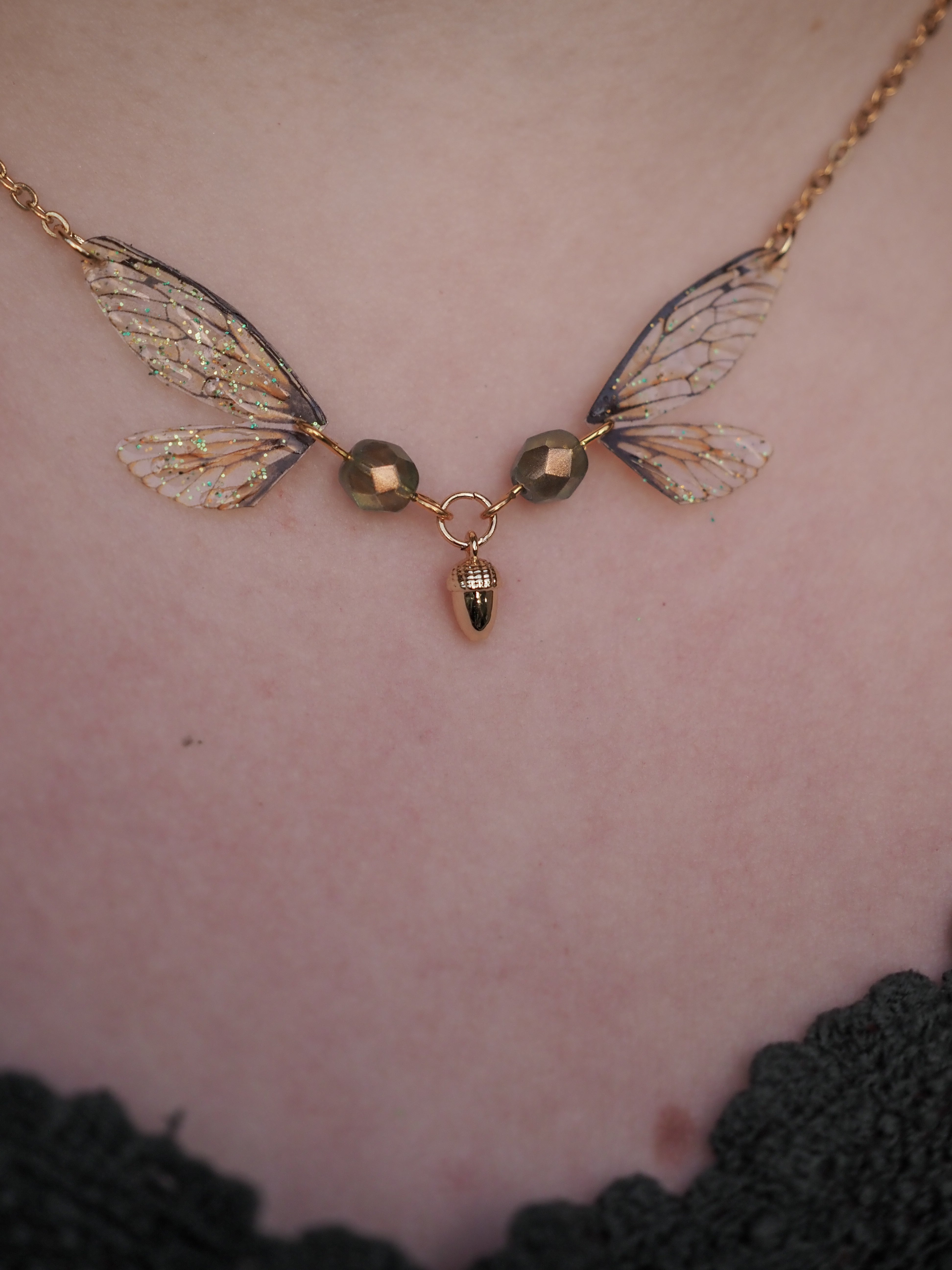 Enchanting necklace - nature, acorn - mini