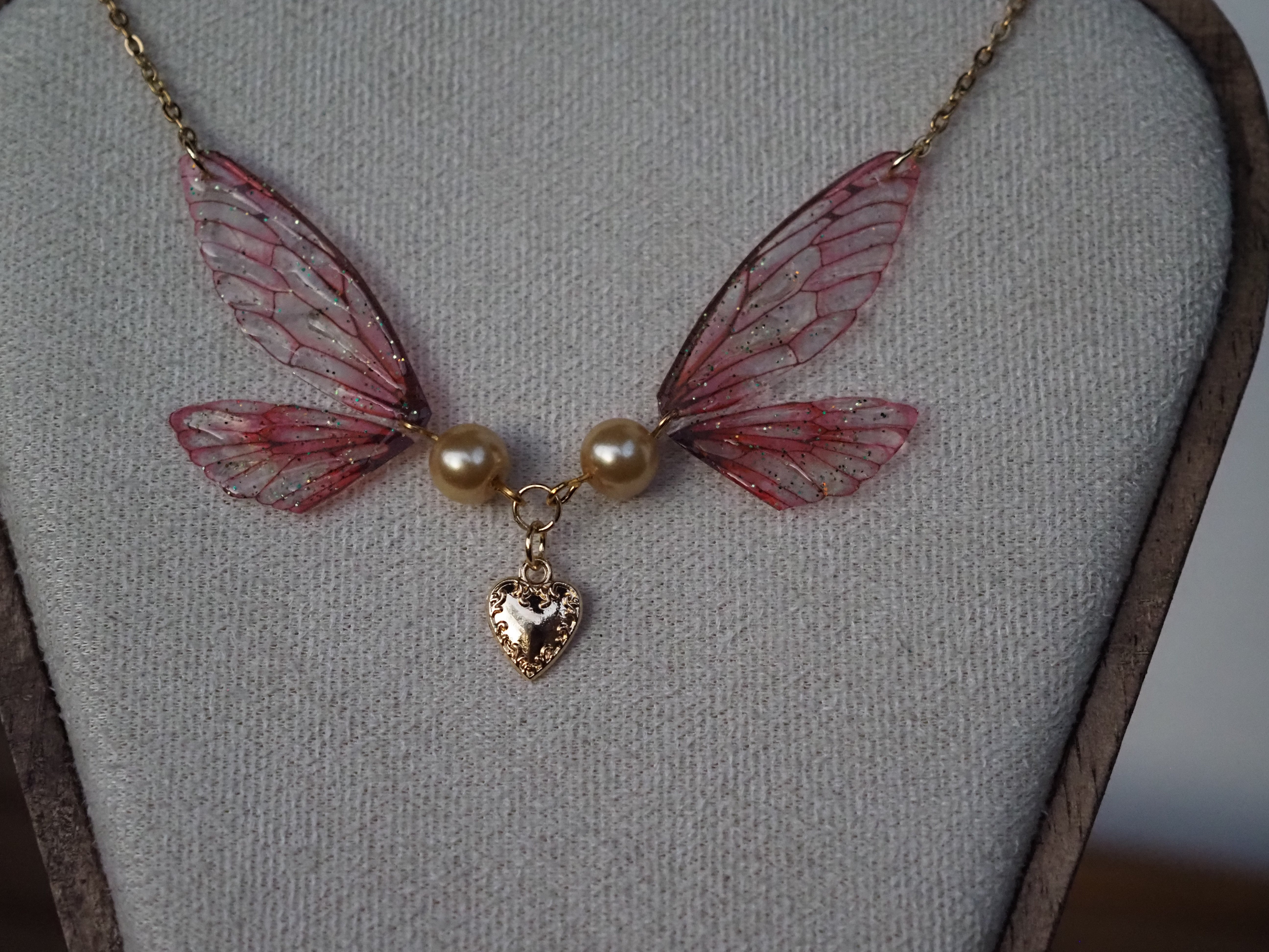 Enchanting necklace - pink, heart
