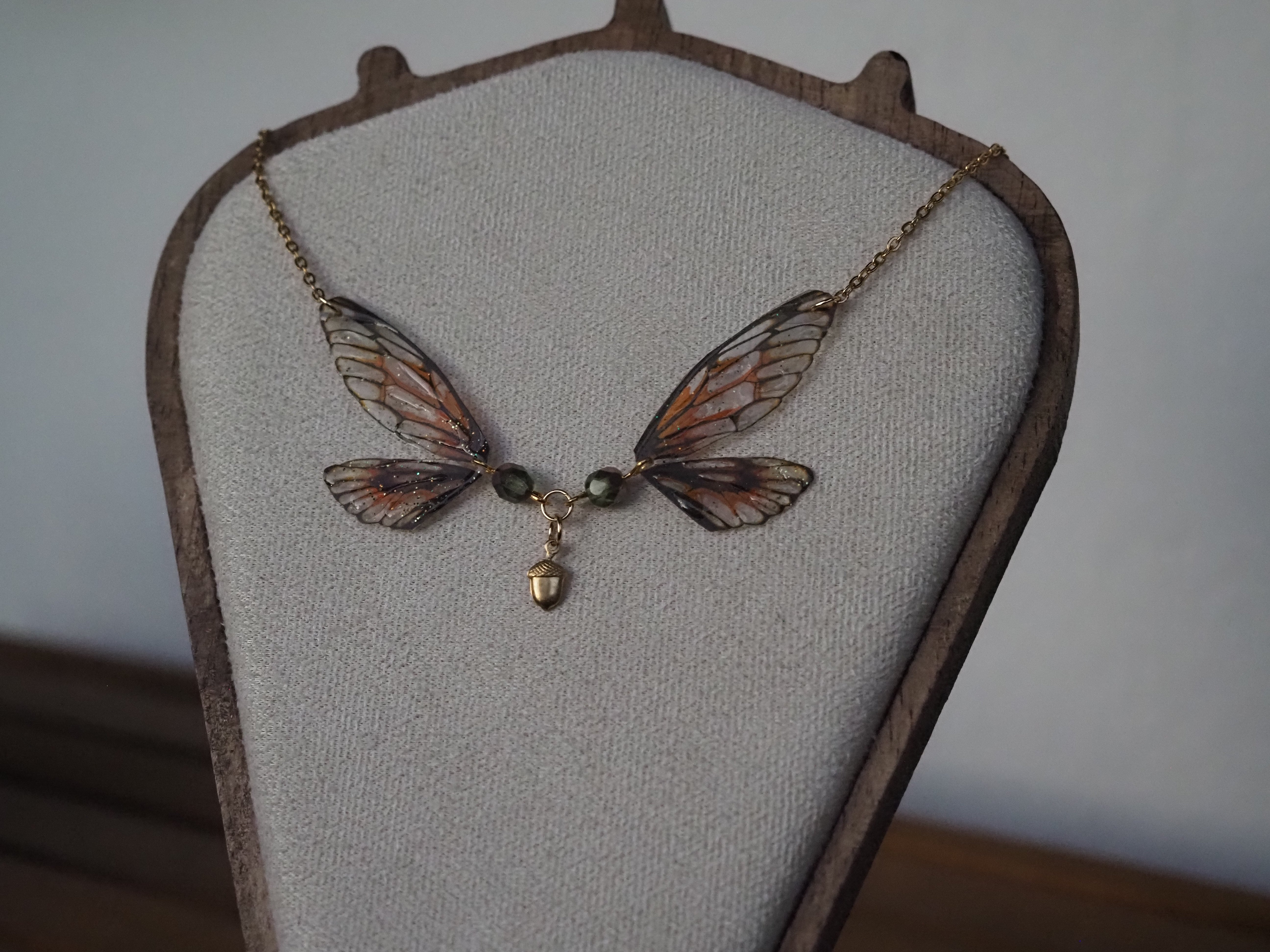Enchanting necklace - pumpkin patch, acorn - mini