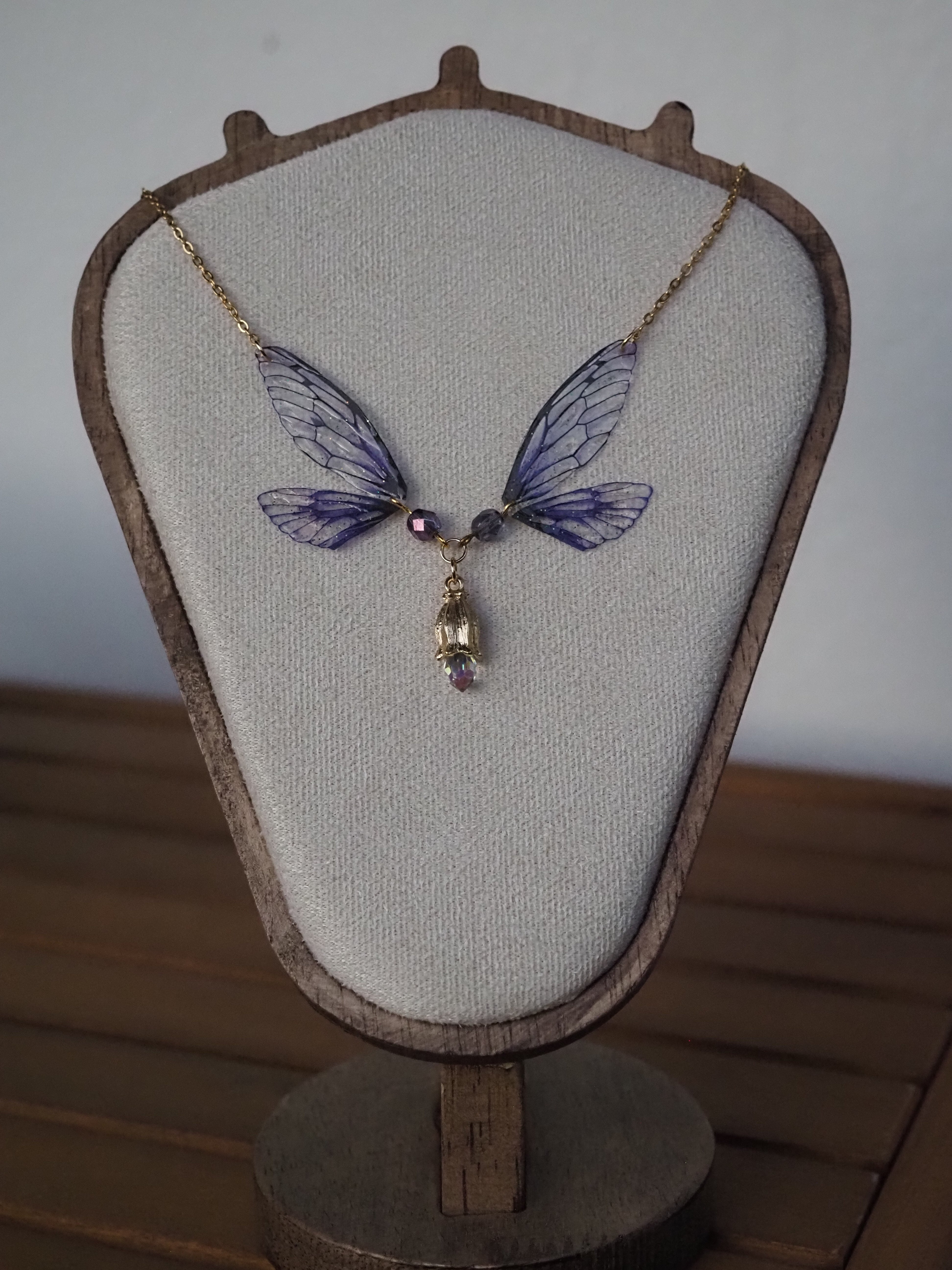 Enchanting necklace - purple flower