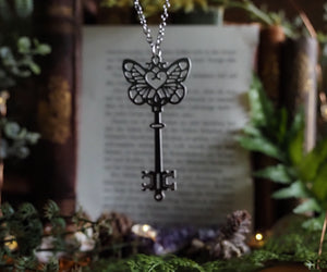 Butterfly Key stainless steel necklace