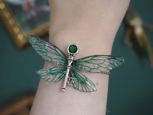 Flying Key bracelet - emerald, silver