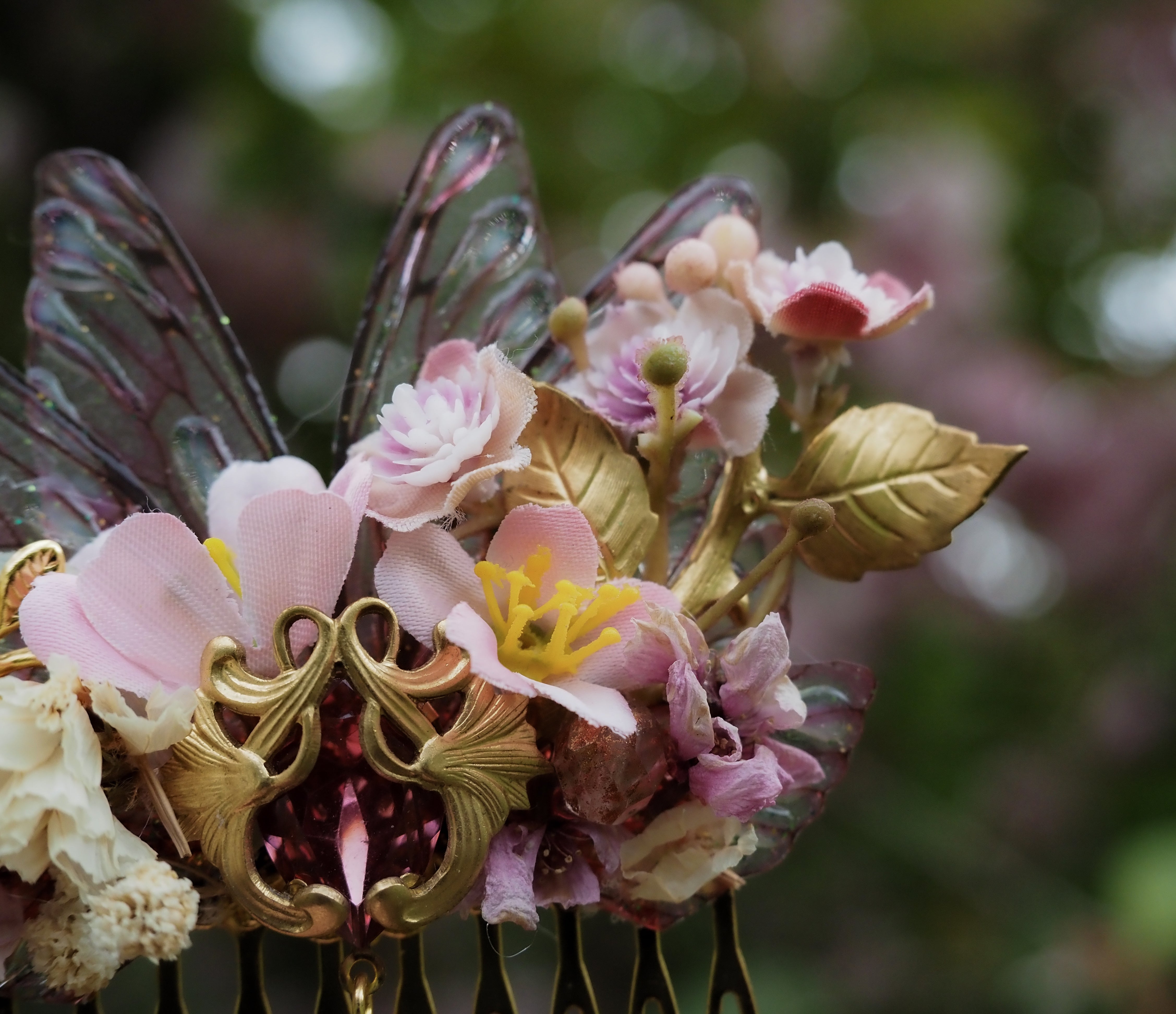 OOAK Hair Comb Cherry Blossom
