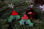 Load image into Gallery viewer, Wooden holly earrings
