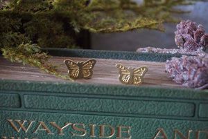 Golden cottagecore butterfly earrings