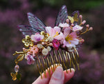 Load image into Gallery viewer, OOAK Cherry blossom hair comb
