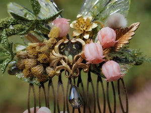 OOAK Wild forest spring hair comb