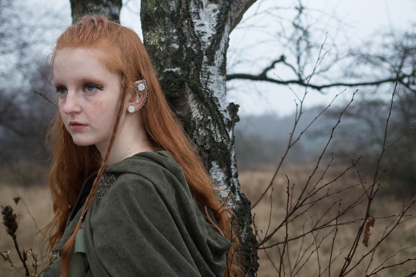 model wearing elf ears