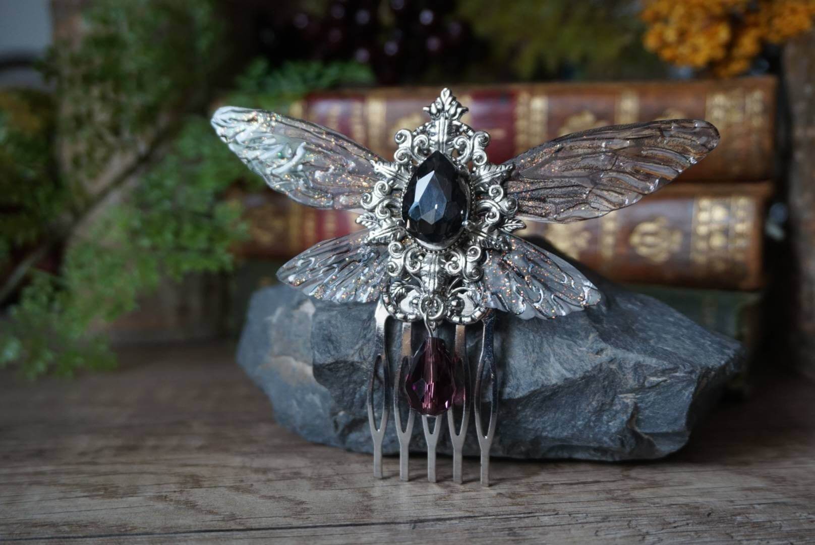 Faerie Hair Comb "Thestral"