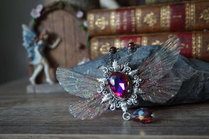Whimsical Faerie necklace "pink purple"