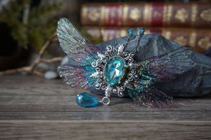 Whimsical Faerie necklace "pink- turquoise"