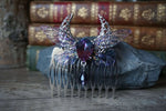 Load image into Gallery viewer, Fairy Hair Comb - Silver Purple Moon
