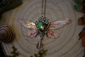 Whimsical Pixie necklace "Granat"