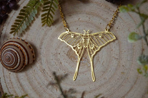 The Luna Moth necklace - gold / silver