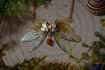 Load image into Gallery viewer, Golden Dusk Forest Fae necklace - forest green
