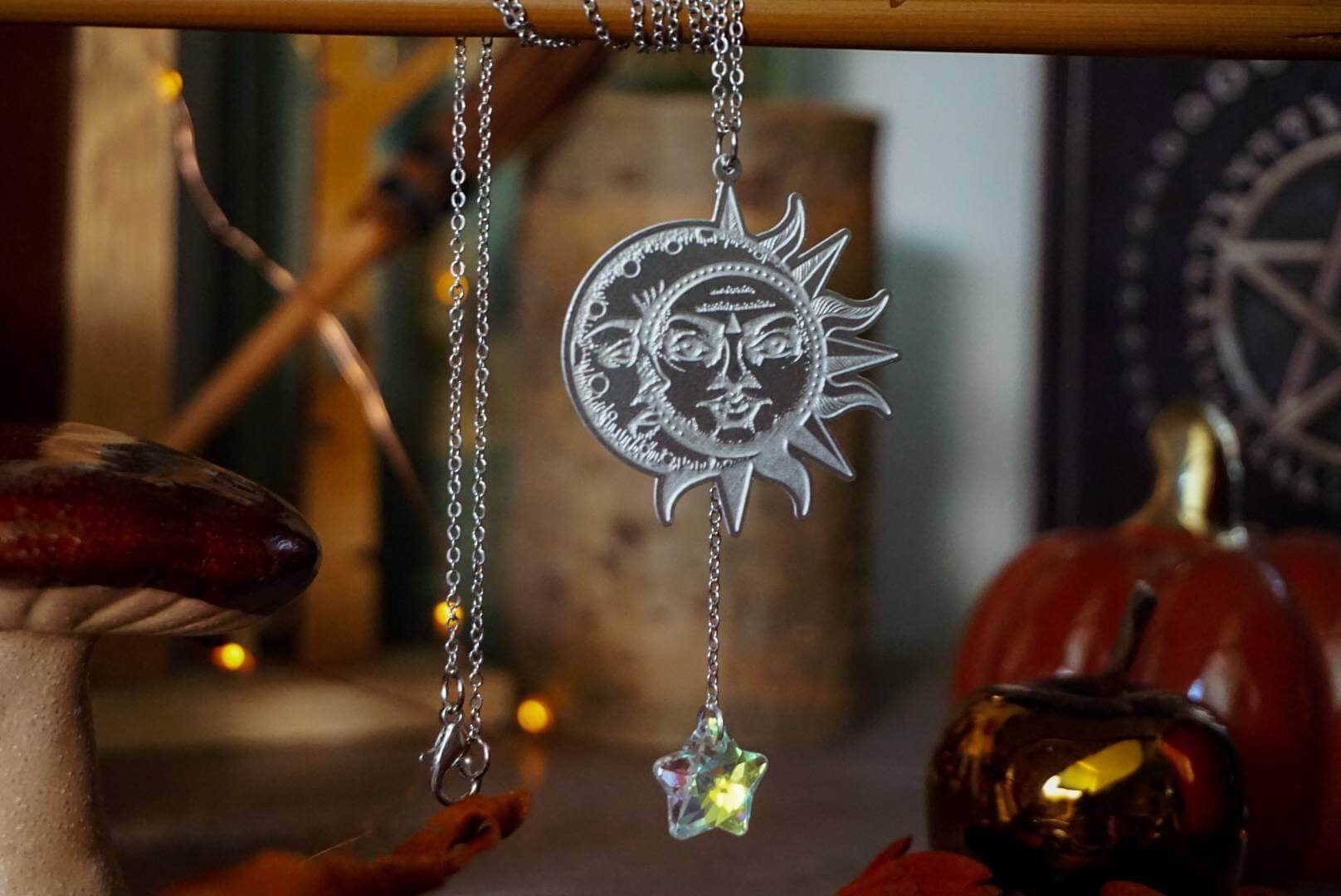Enchanting Moon and Sun necklace