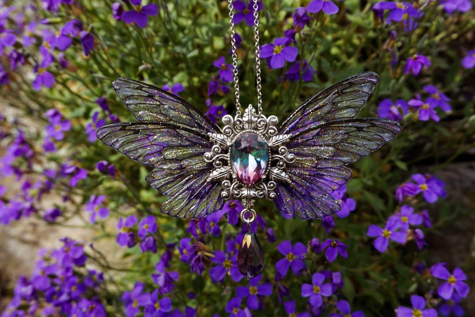 Whimsical Faerie necklace "purple"