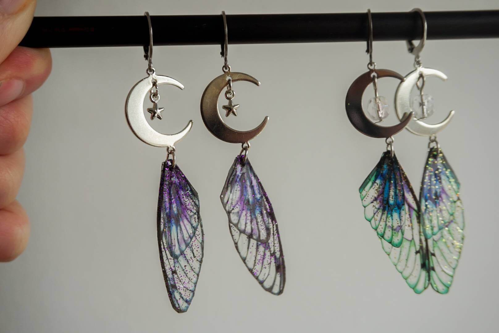 Pixiedust Moon Earrings silver - different colours